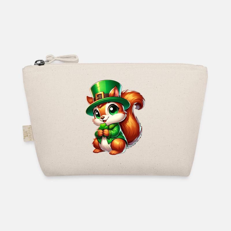 St. Patrick's Day Süßes Eichhörnchen Comic Design Bio-Täschchen
