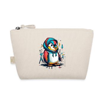 Cool Pinguin Graffiti - Bio-Täschchen - Natur - Vorne