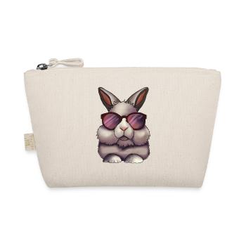 Stylischer Hase – Cooles Tiermotiv - Bio-Täschchen - Natur - Vorne
