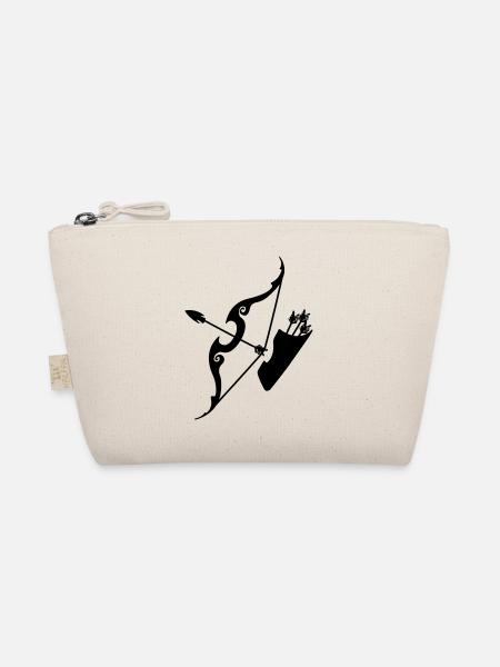 Sagittarius Bow with arrows - Organic Pouch - nature - Front