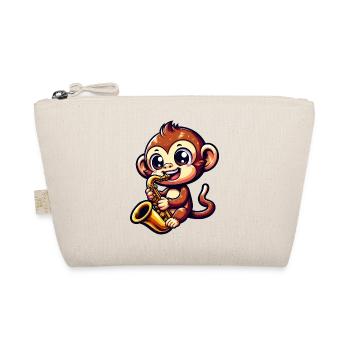 Monkey Saxophone Jazz Music Musician - Organic Pouch - nature - Front