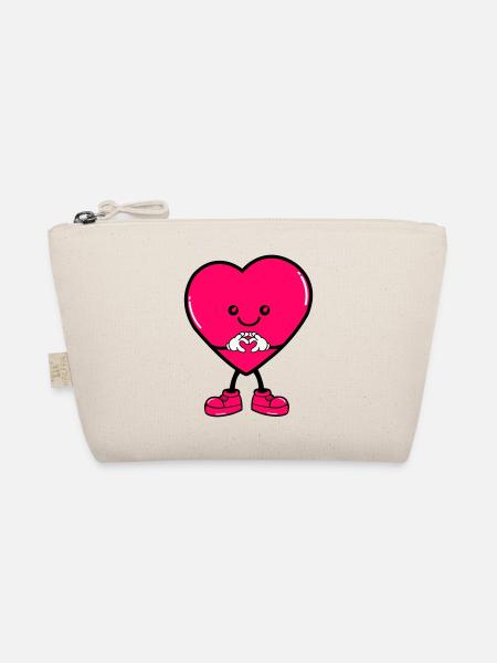 heart comic - Bio-Täschchen - Natur - Vorne