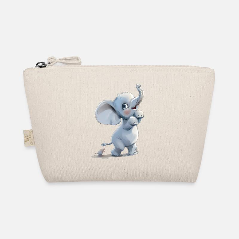 Kleiner lustiger Elefant mit Maus Bio-Täschchen