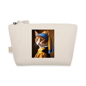 The Cat with the Pearl Earring - Organic Pouch - nature - Front