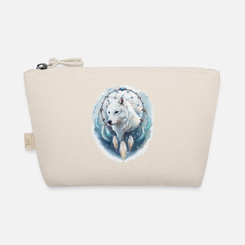 Wolf im Traumfänger - Mystisches Design. - Bio-Täschchen - Natur
