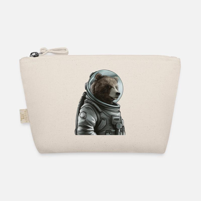 Pensive Brown Bear Astronaut Organic Pouch