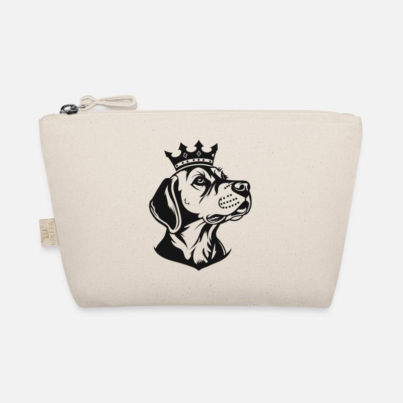 Hund mit Krone Seite Bio-Täschchen