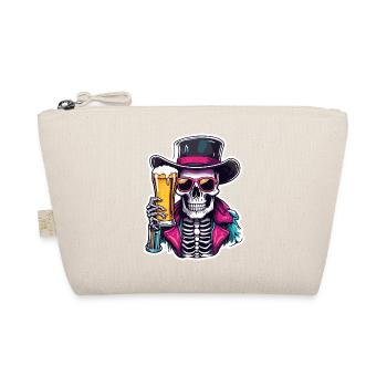 Skull / Totenkopf / Skelett / Gothic / Bier - Bio-Täschchen - Natur - Vorne