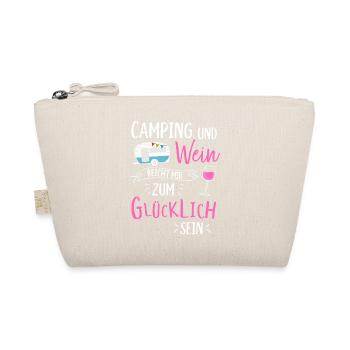 Camping und Wein Wohnwagen Camper Campingplatz - Bio-Täschchen - Natur - Vorne