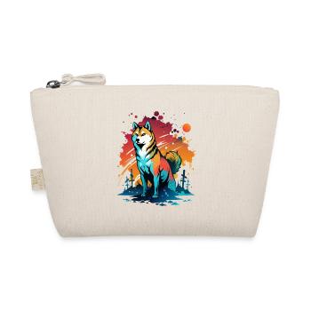 Shiba Inu Splattered Art - Hundeliebhaber Geschenk - Bio-Täschchen - Natur - Vorne