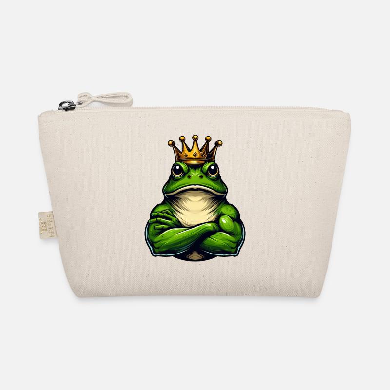 Muscular King Frog with Crown Organic Pouch