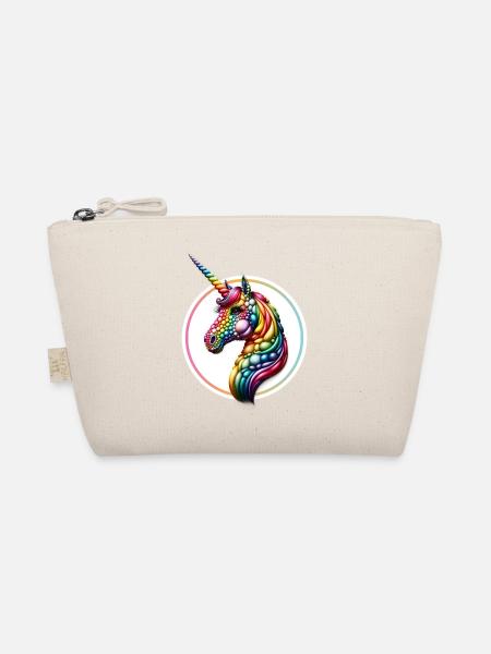 einhorn pferd CSD 3D niedlich lol Glamour Gay Game - Bio-Täschchen - Natur