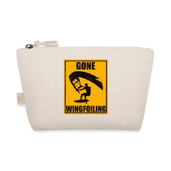 Gone Wingfoiling Vintage Surfing Sports Lover Tee - Organic Pouch - nature - Front