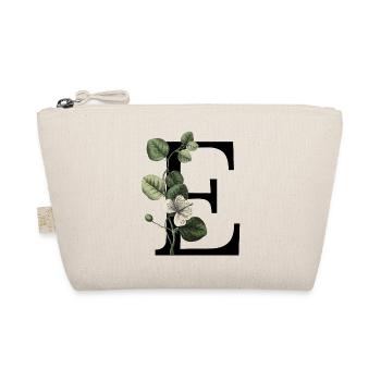 Green Botanical Letter E - Organic Pouch - nature - Front
