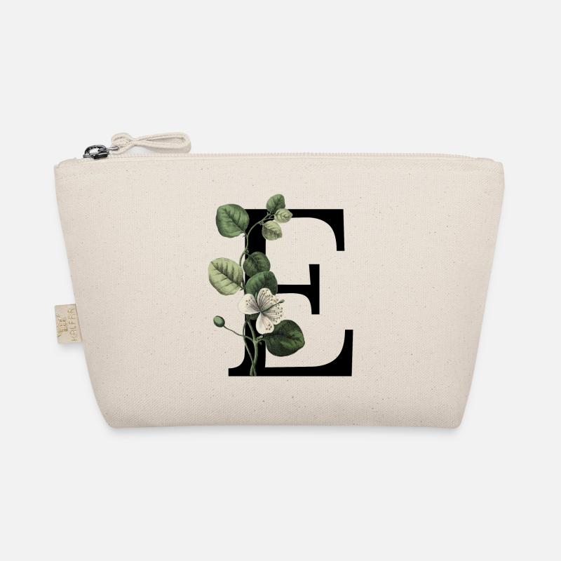 Grüner botanischer Buchstabe E Bio-Täschchen