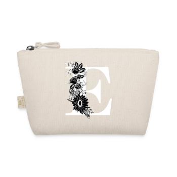 Black and white floral letter e - Organic Pouch - nature - Front
