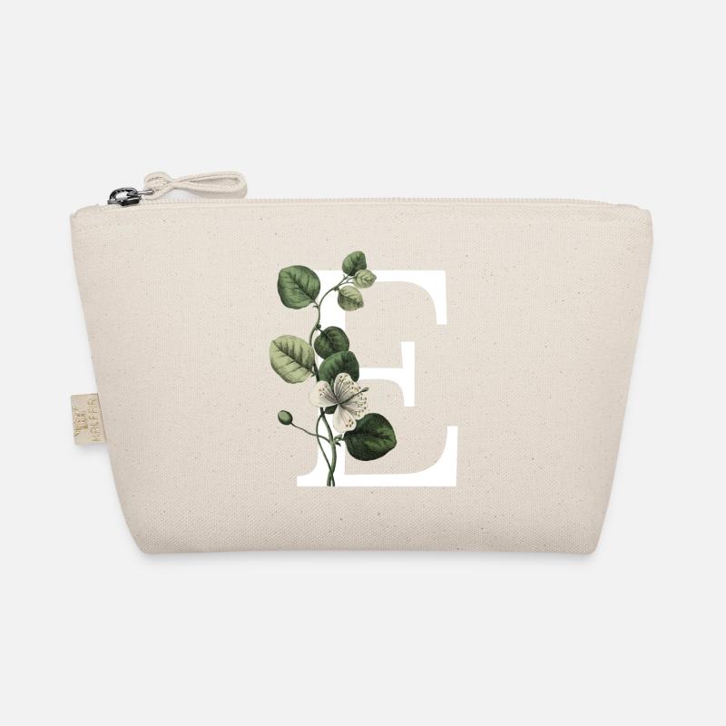 Grüner botanischer Buchstabe E Bio-Täschchen