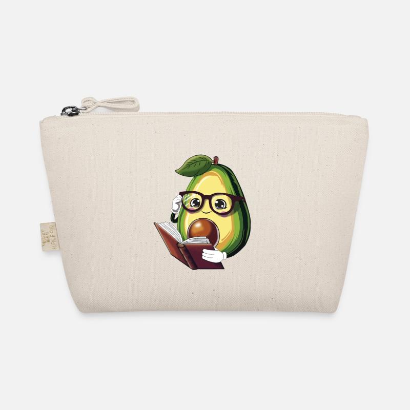 Avocado liest ein Buch – Bücherwurm Bio-Täschchen
