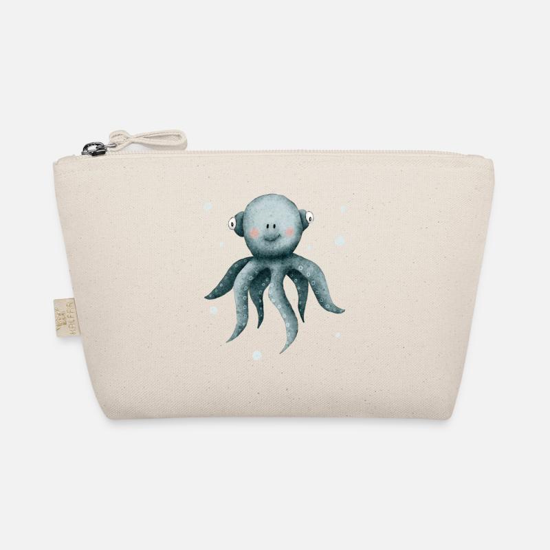 Octopus squid, cute sea creatures Organic Pouch