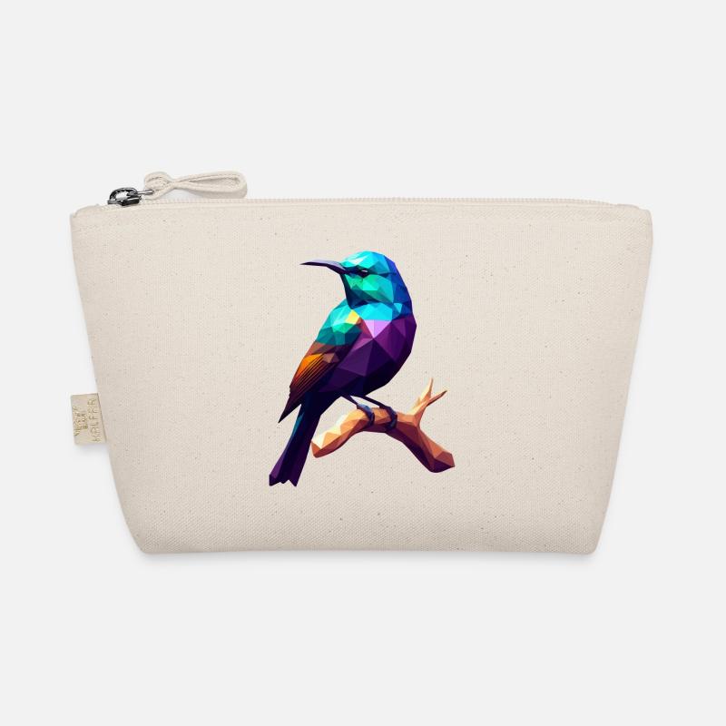 Vogel abstract auf Ast, Geschenkidee Bio-Täschchen