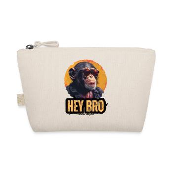 Monkey Sunglasses Cool Hey Bro - Organic Pouch - nature - Front