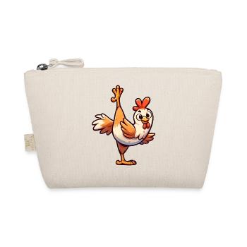 Chicken Hen Rooster Yoga Kung Fu Martial Arts - Organic Pouch - nature - Front