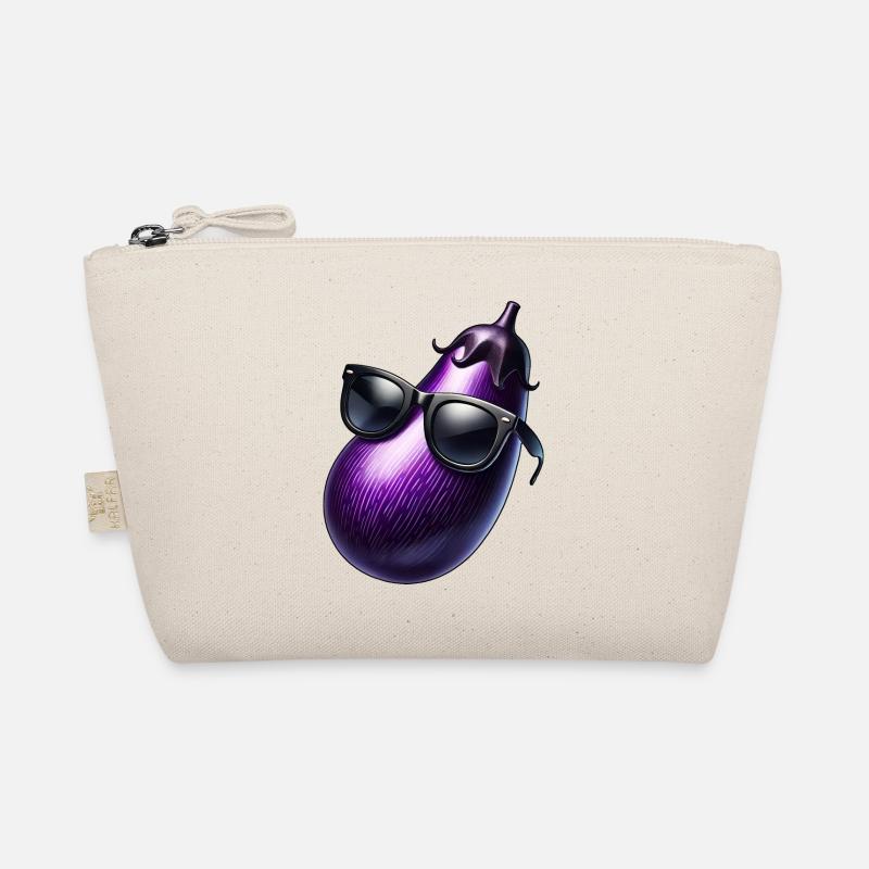 Cool eggplant with sunglasses summer fruit cool Organic Pouch