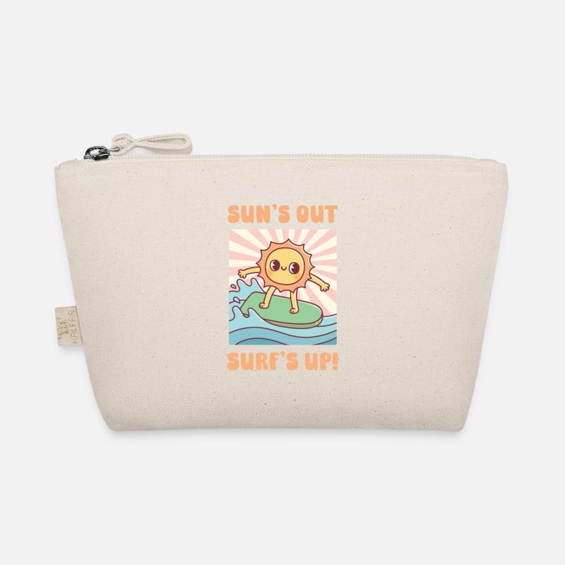 Mignon Sun Surfing Sur Une Planche De Surf Suns Out Surfs Up Trousse biologique