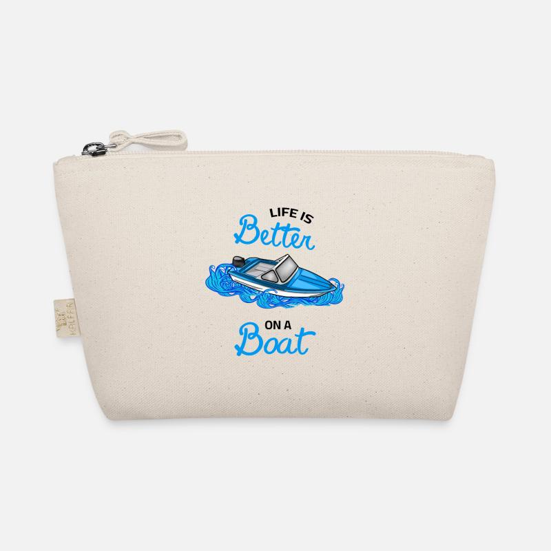 life is better on a boat - DDR Boot Ibis Motorboot - Bio-Täschchen - Natur