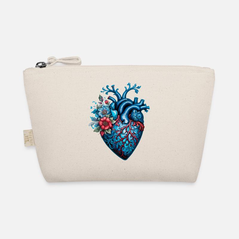 Blaues Herz Bio-Täschchen