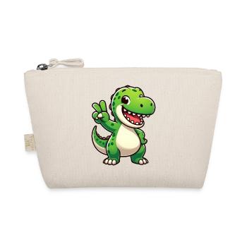Mignon Dino T-Rex Cartoon Paix Rire Joie - Trousse biologique - nature - Devant