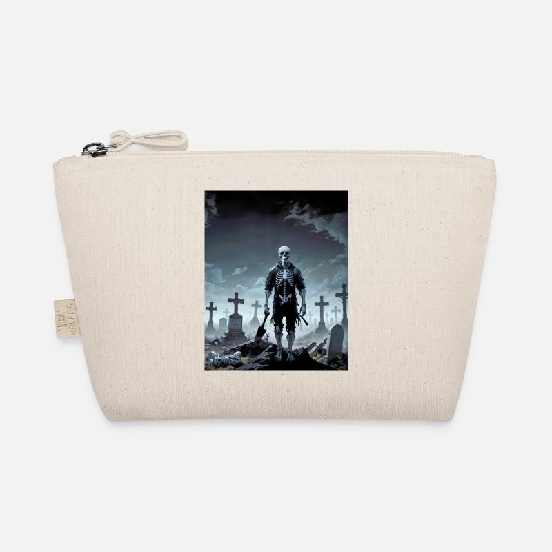 evil skeleton at a cemetery monster dark horror Organic Pouch