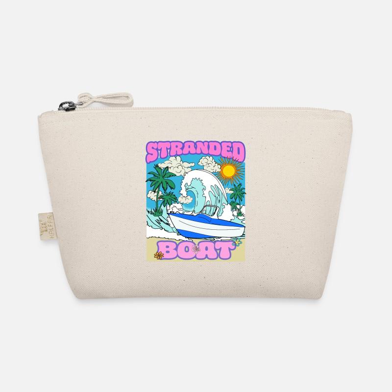 Retro Strand Sommer Sonne Meer - Stranded Boat DDR - Bio-Täschchen - Natur