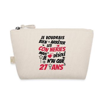 connerie 27 ans / cadeau 27 ans / t-shirt 27 ans - Trousse biologique - nature - Devant