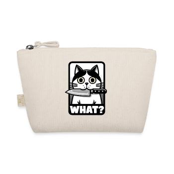 WHAT? A CAT WITH KNIFE - Organic Pouch - nature - Front