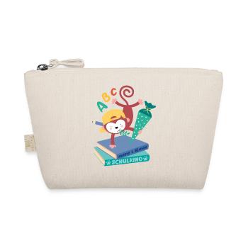 Monkey with school cone school enrollment school child - Organic Pouch - nature - Front
