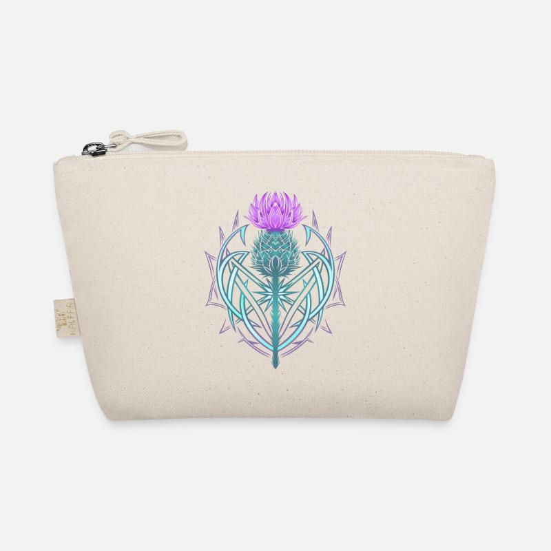 Thistle Shield Celtic Knots Thistle Lover - Organic Pouch - nature