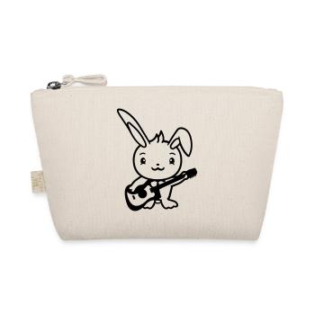 Rabbit Bunny Plays Cute Guitar Music Guitarist - Organic Pouch - nature - Front