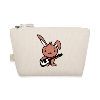 Rabbit Bunny Plays Cute Guitar Music Guitarist - Organic Pouch - nature - Front