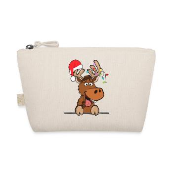 Cooles Rentier Weihnachtsmütze Schnee Weihnachten - Bio-Täschchen - Natur - Vorne