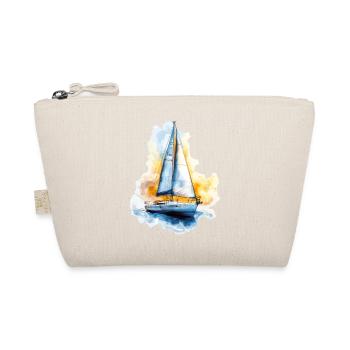Segelboot Motiv im Aquarell Design - Bio-Täschchen - Natur - Vorne