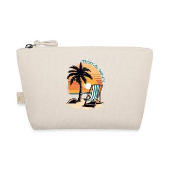 Tropical Nights Palme Strand Sonne Meer Vintage - Bio-Täschchen - Natur - Vorne