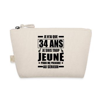 j'ai 34 ans / cadeau 34 ans / t-shirt 34 ans - Trousse biologique - nature - Devant