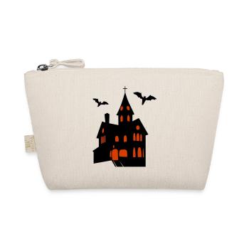 Spooky Castle with Bats Halloween - Organic Pouch - nature - Front
