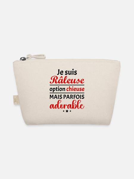 Je suis râleuse mais adorable,humour, noël - Trousse biologique - nature - Devant