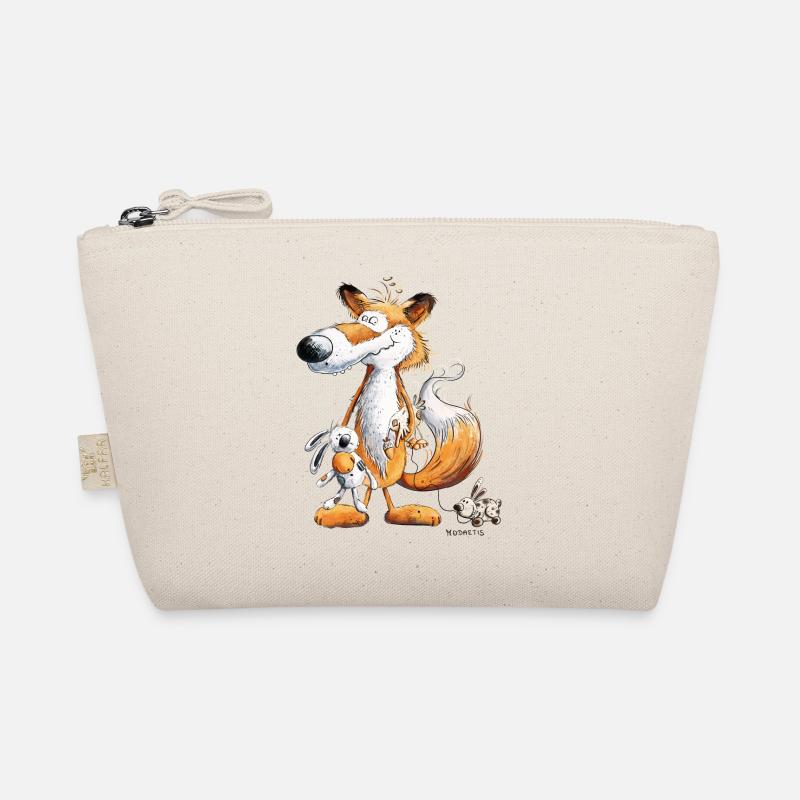 Fuchs Mit Spielzeug Hase Und Kuscheltier Bio-Täschchen