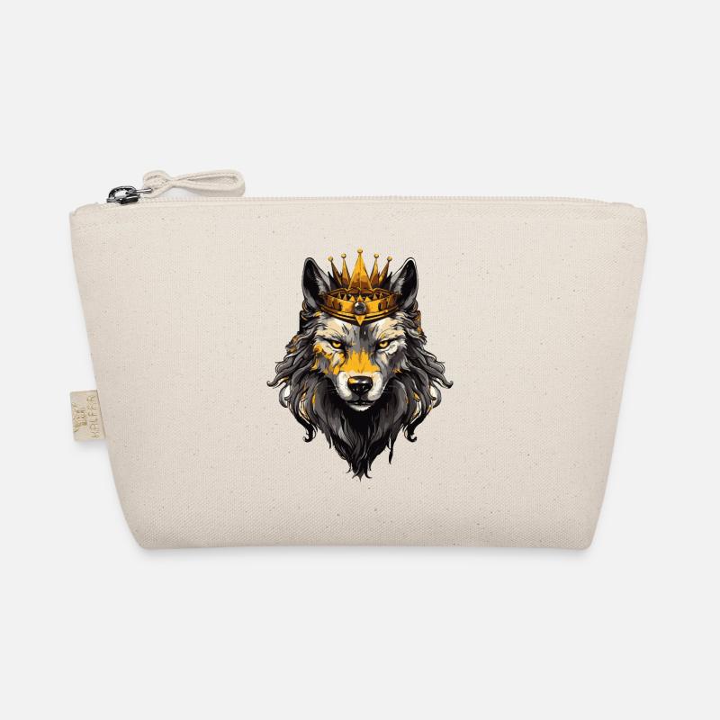 Wolf Animal Crown Organic Pouch
