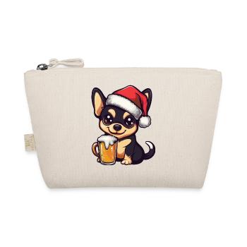 Chihuahua Hund Weihnachten Bier - Bio-Täschchen - Natur - Vorne