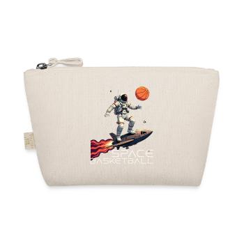 Space Basketball Astronaut Spaceship Gift - Organic Pouch - nature - Front