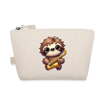 Sloth Saxophone Saxophonist Musician Jazz Music - Organic Pouch - nature - Front